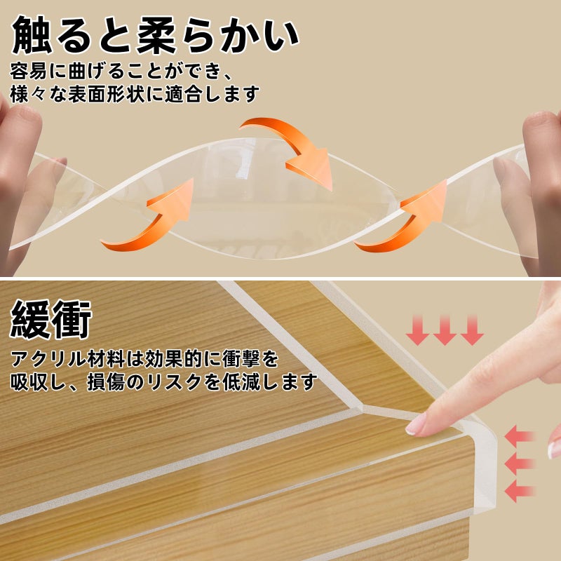 COUMENO Clear Edge Protector Safe Corner Protector  Anti-Sharp Edge Protector  for Furniture  Drawers  Tables  Cabinets1.57inX16.4FT - Image 4